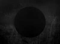 Christoph Brown Photography Abstract black large format print of what appear to be a solar eclipse.